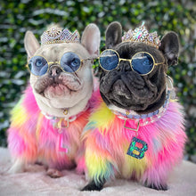 Load image into Gallery viewer, Faux Fur Shaggy Rainbow Dog Sweater