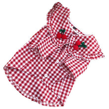 Load image into Gallery viewer, Checkered Cherry Summer Pet Blouse
