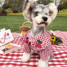 Load image into Gallery viewer, Checkered Cherry Summer Pet Blouse
