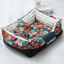 Load image into Gallery viewer, Cartoon Lounge Deep Seated Rectangle Pet Bed
