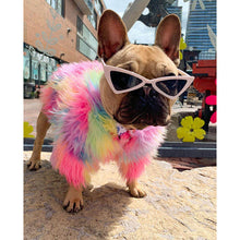 Load image into Gallery viewer, Faux Fur Shaggy Rainbow Dog Sweater
