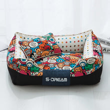 Load image into Gallery viewer, Cartoon Lounge Deep Seated Rectangle Pet Bed
