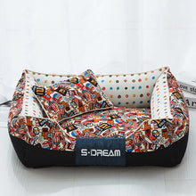 Load image into Gallery viewer, Cartoon Lounge Deep Seated Rectangle Pet Bed
