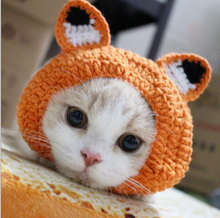 Load image into Gallery viewer, Handmade Knitted Fox Hat for Cats
