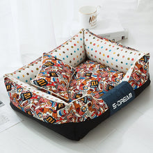 Load image into Gallery viewer, Cartoon Lounge Deep Seated Rectangle Pet Bed
