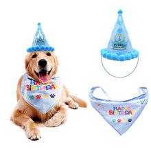 Load image into Gallery viewer, Happy Birthday Hat and Bandana for Dogs and Cats
