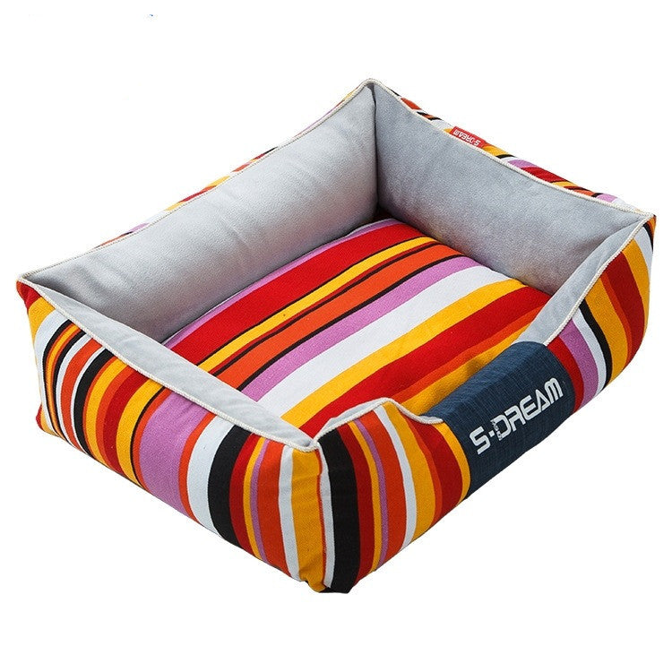 Striped Lounge Pet Bed